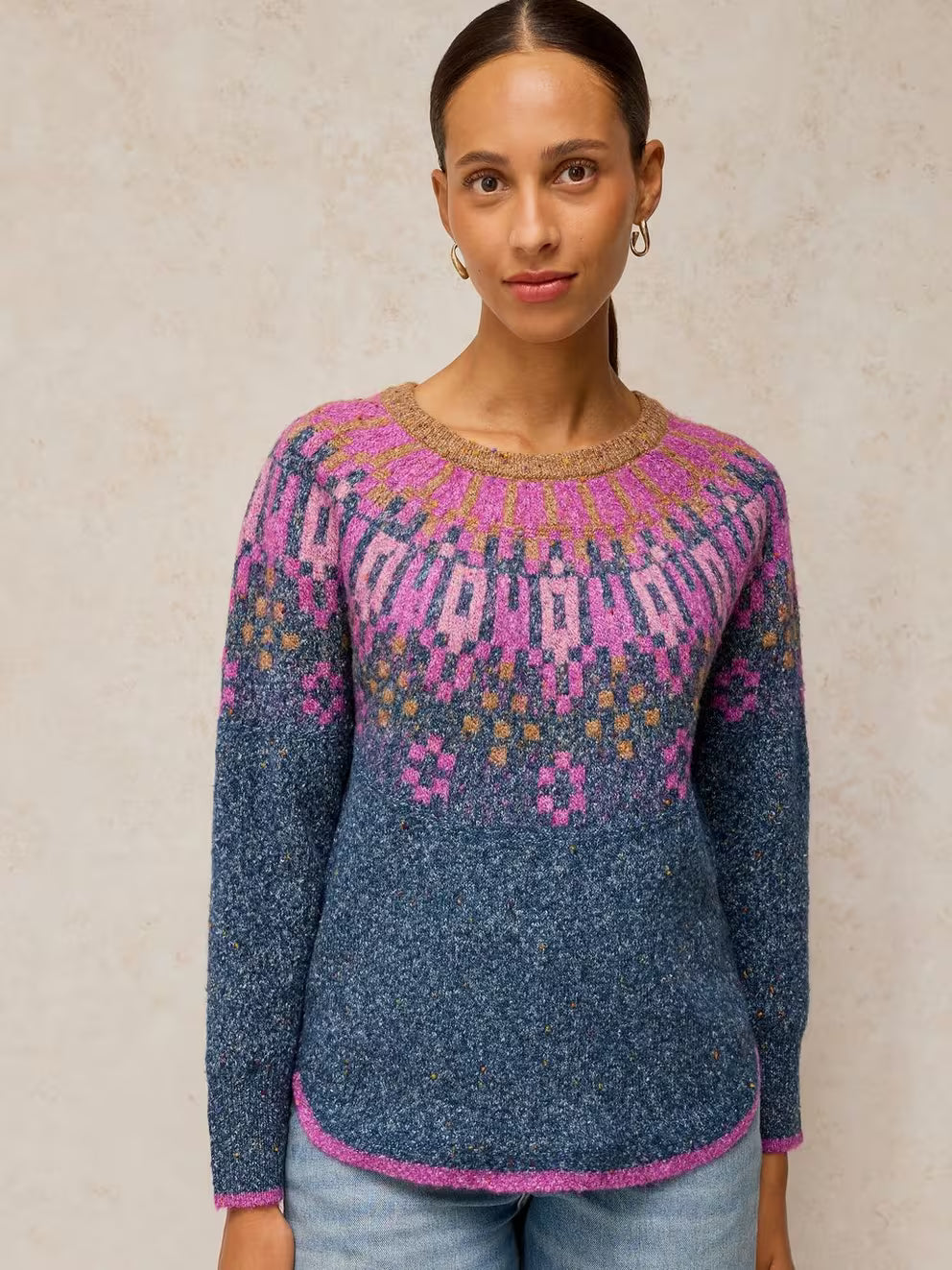 White Stuff Talia Sweater - Teal Multi