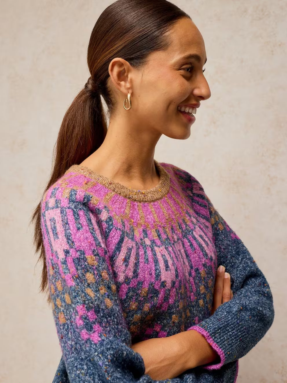 White Stuff Talia Sweater - Teal Multi