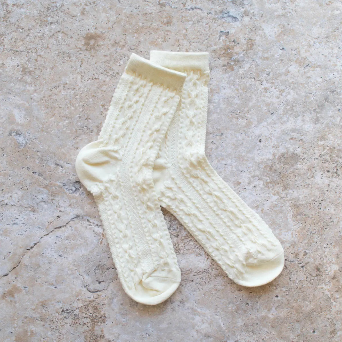 Tiepology Noble Twist Socks - Ivory