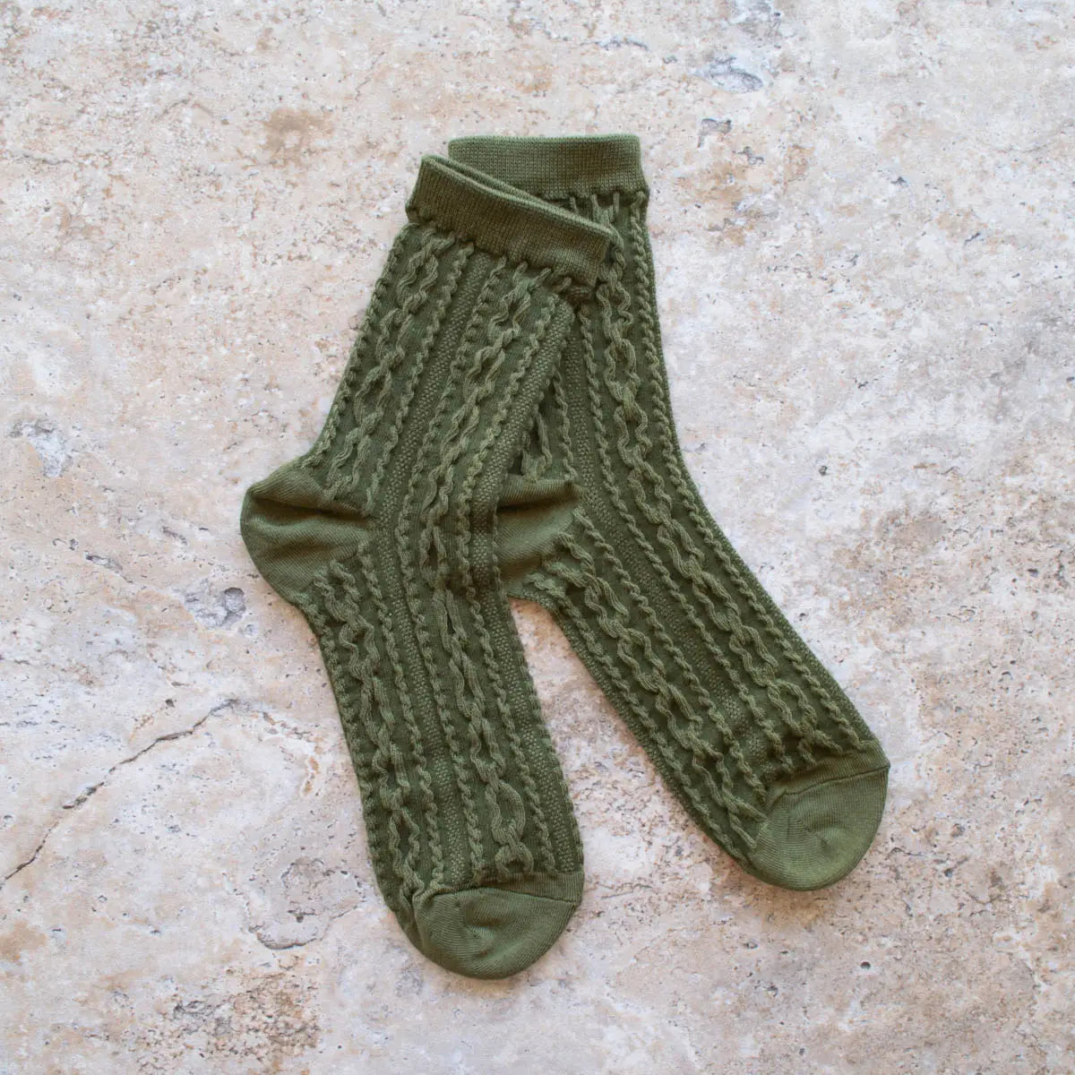 Tiepology Noble Twist Socks - Olive