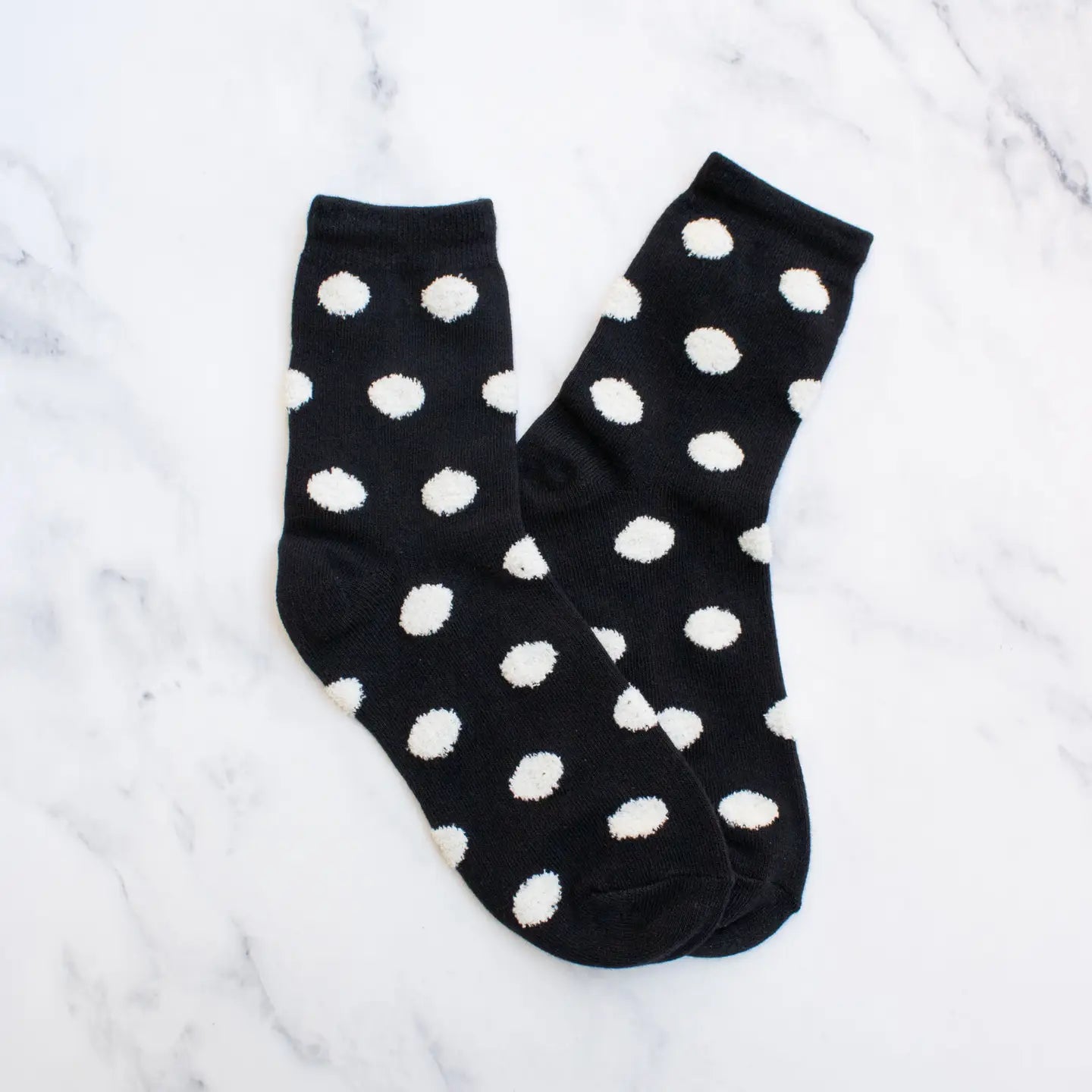 Tiepology Polka Dot Puff Socks - Black