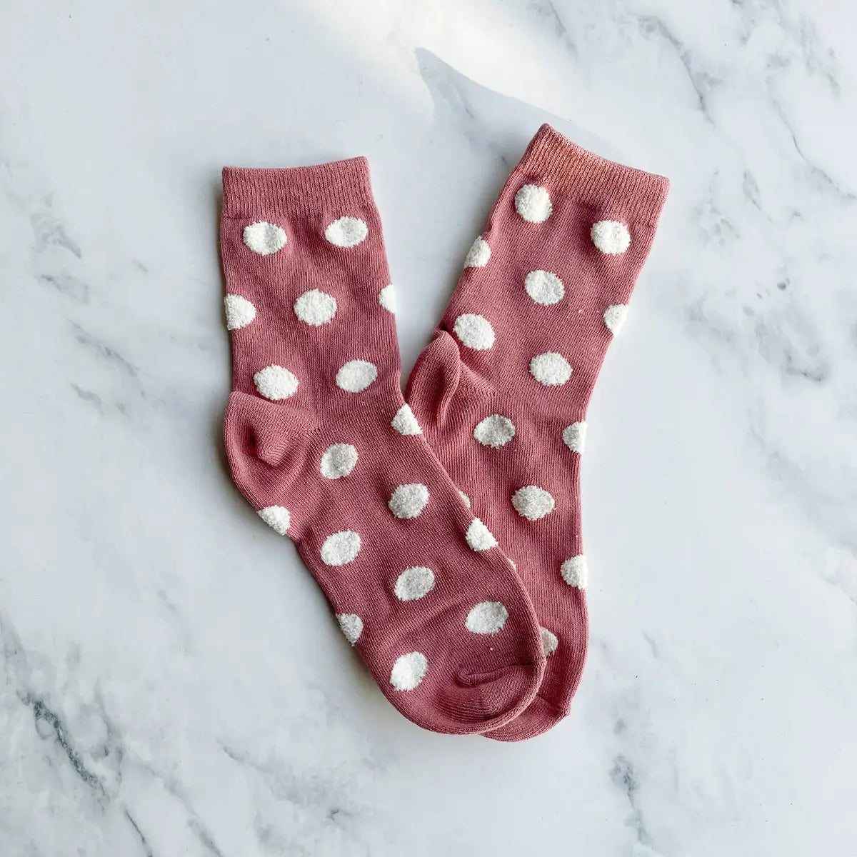 Tiepology Polka Dot Puff Socks - Pink
