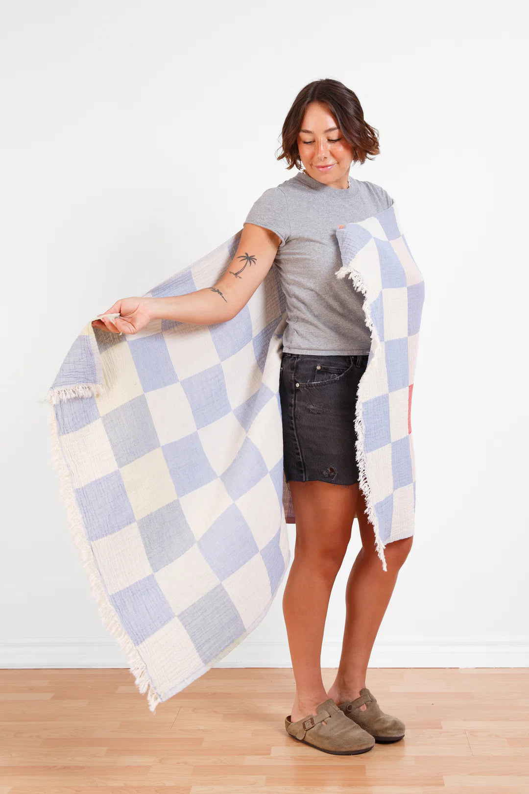 Tofino Towel Co. The Beckon Checkered Towel - Blue Mix