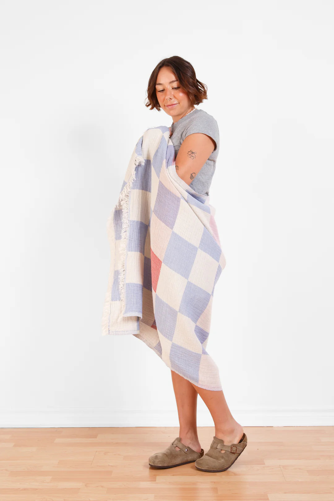Tofino Towel Co. The Beckon Checkered Towel - Blue Mix