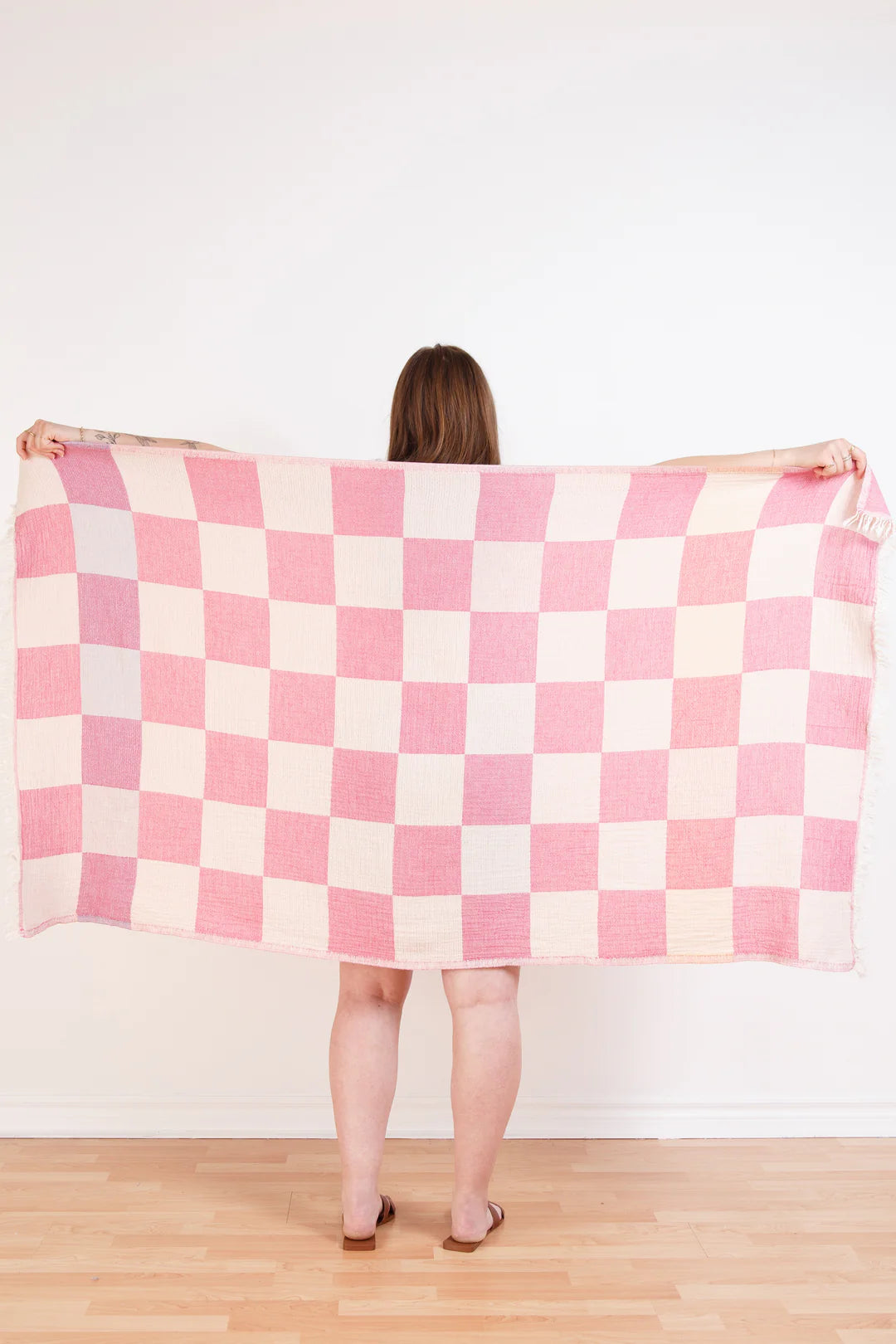 Tofino Towel Co. The Beckon Checkered Towel - Pink Mix