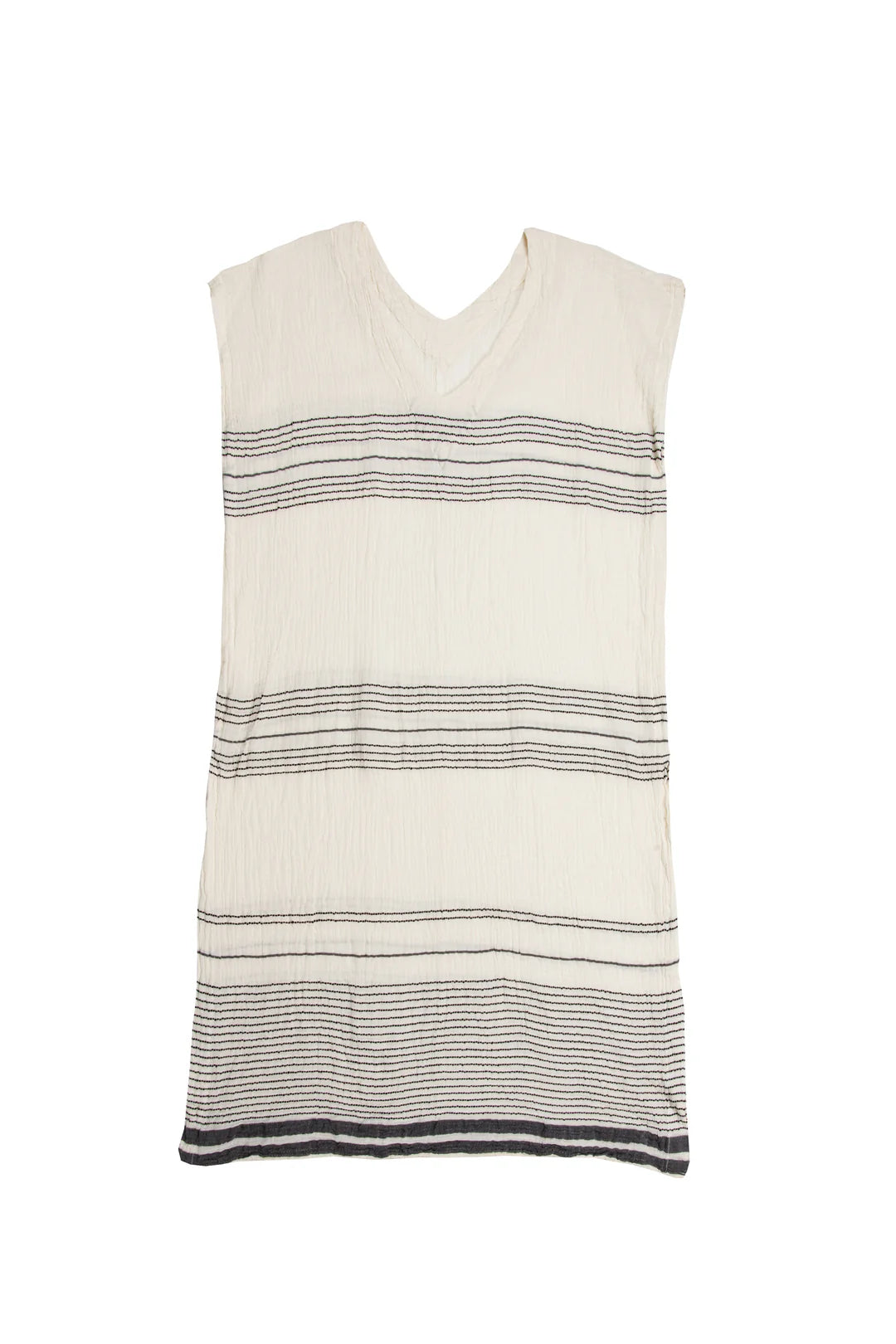 Tofino Towel Co. The Cierra Caftan - Ecru/Black Stripe