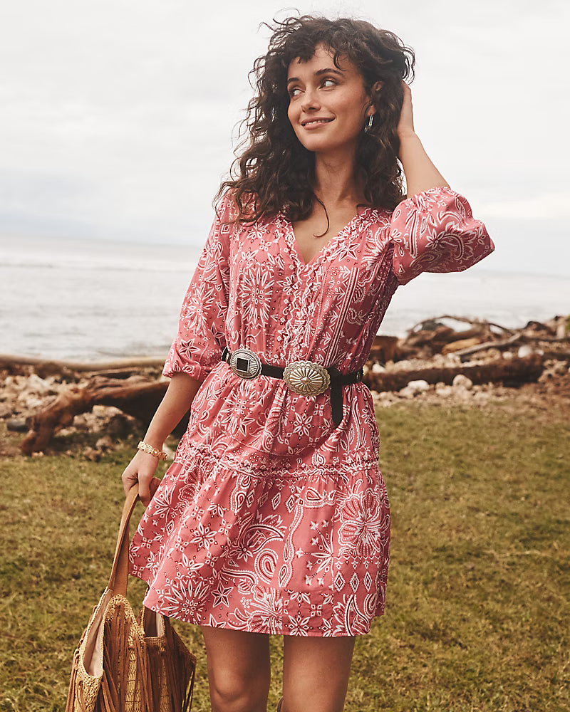 Tommy Bahama Bandana Bay 3/4 Sleeve Dress - Faded Rose