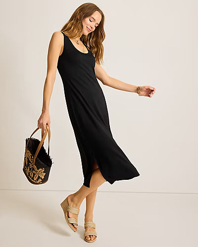 Tommy Bahama Darcy Ottoman Midi Dress - Black