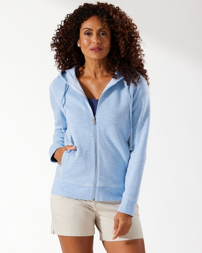 Tommy Bahama Tobago Bay Hoodie - Light Sky Clothing - Tops - Sweaters - Cardigans by Tommy Bahama | Grace the Boutique