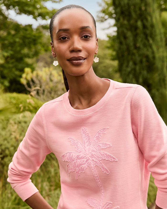 Tommy Bahama Tobago Bay Palm Crew - Bikini Clothing - Tops - Sweaters - Sweatshirts by Tommy Bahama | Grace the Boutique