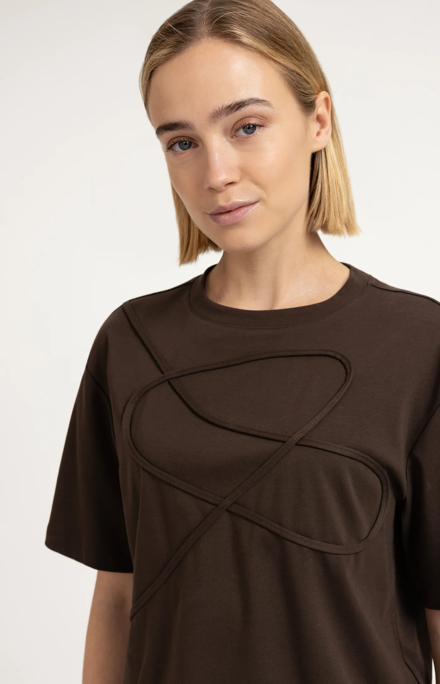 Yaya Embellished Tee - Brown