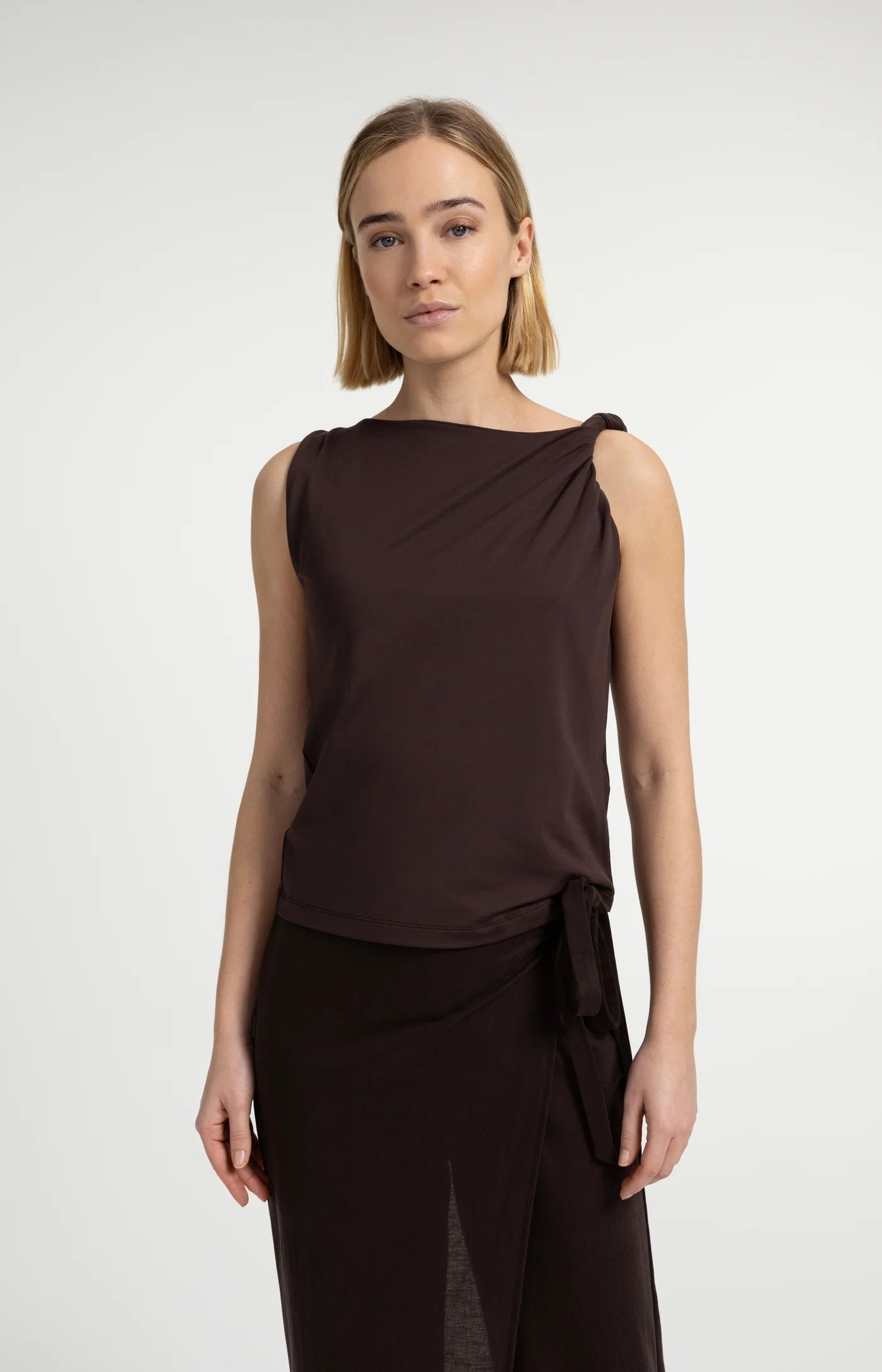 Yaya Asymmetrical Tank - Aubergine