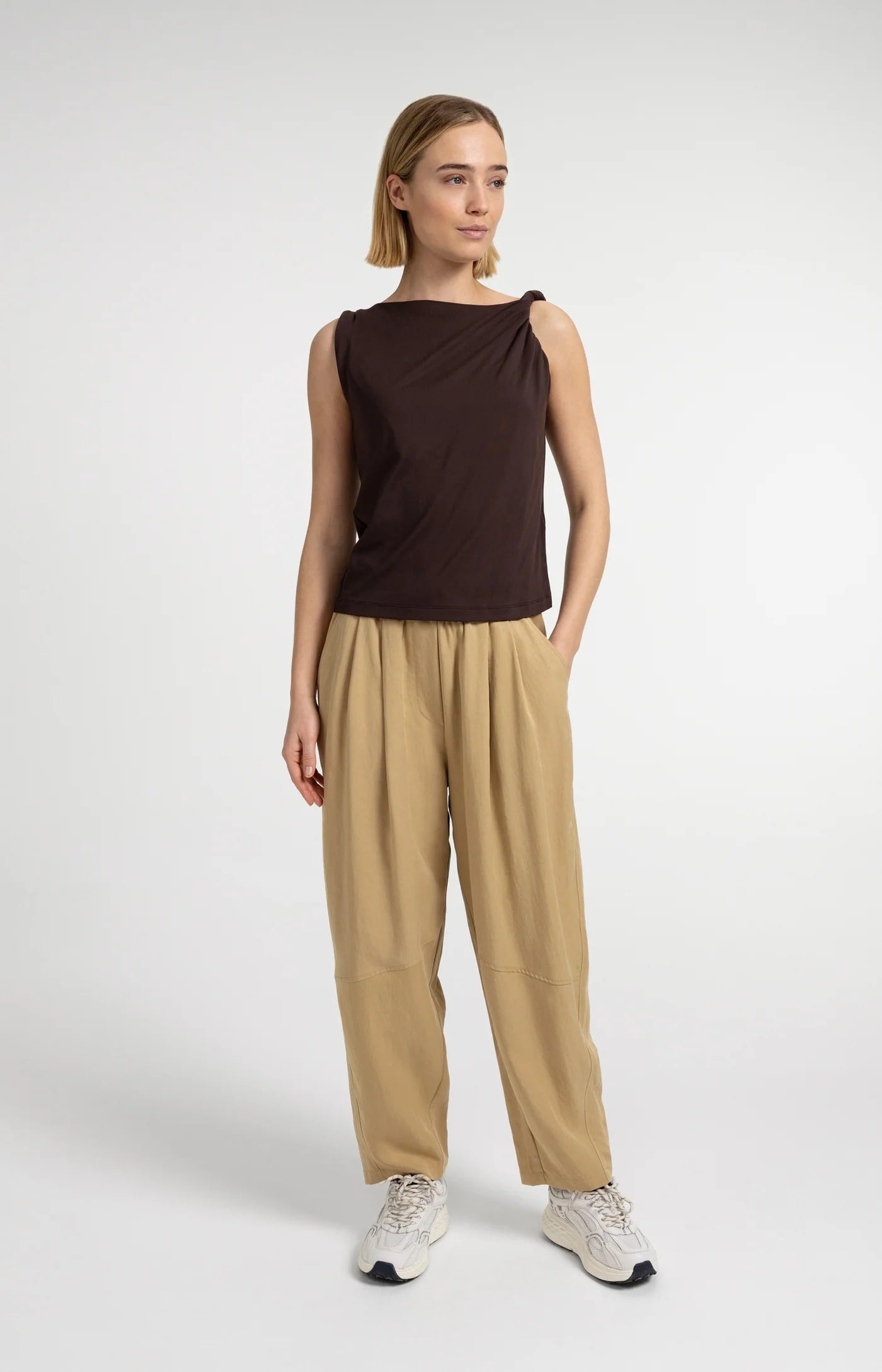 Yaya Asymmetrical Tank - Aubergine