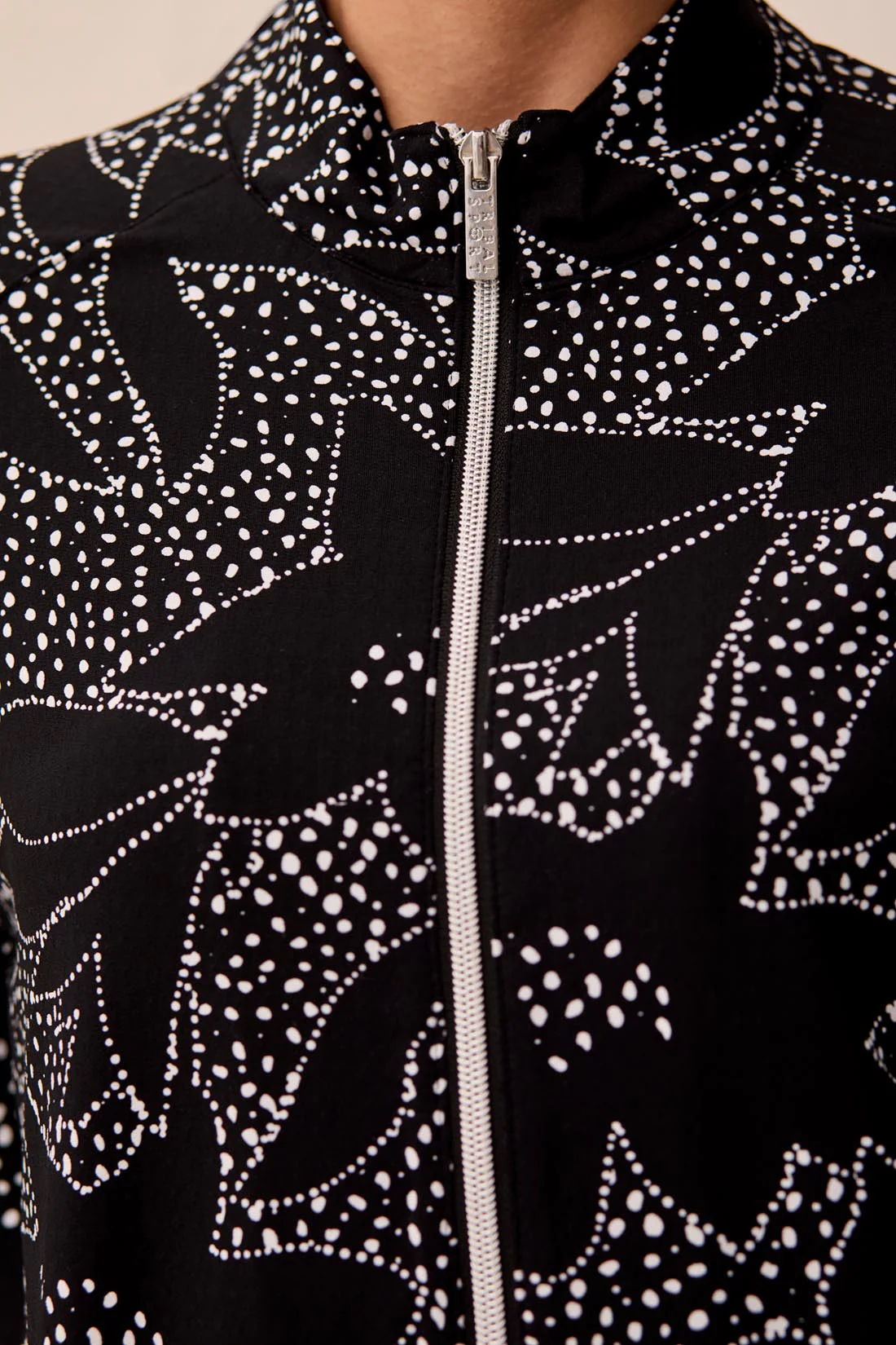 Tribal Active Zip Up - Black Floral
