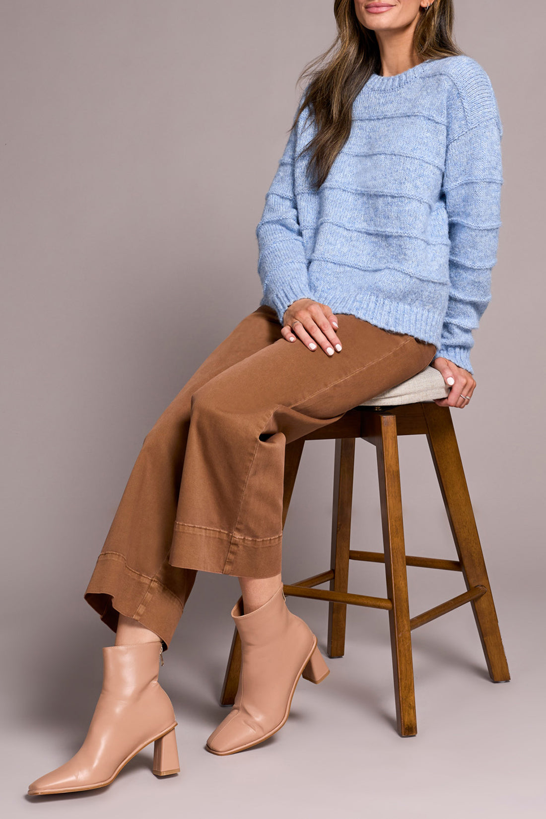 Tribal Alice Crew Neck Sweater - Blue Violet