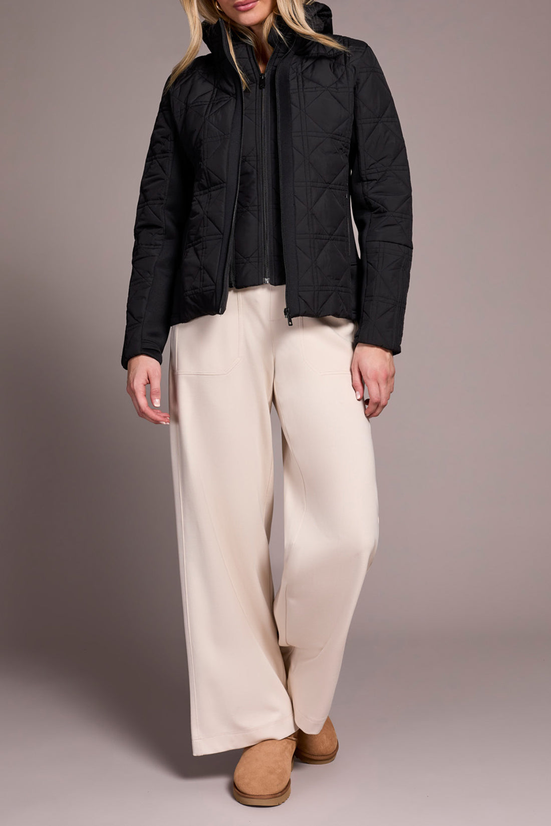 Tribal Andrea Puffer Coat - Black