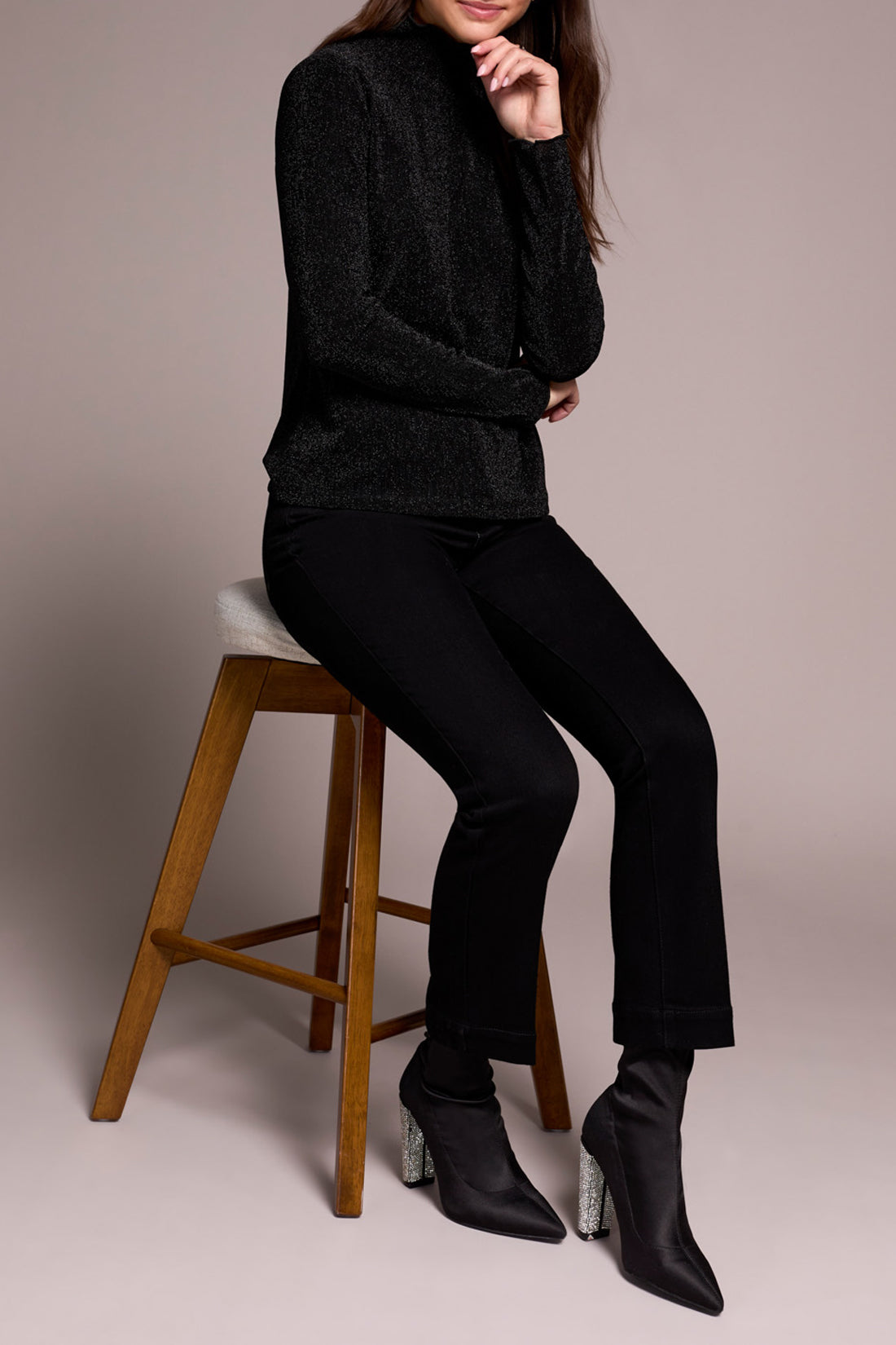 Tribal Anna Mock Neck - Black