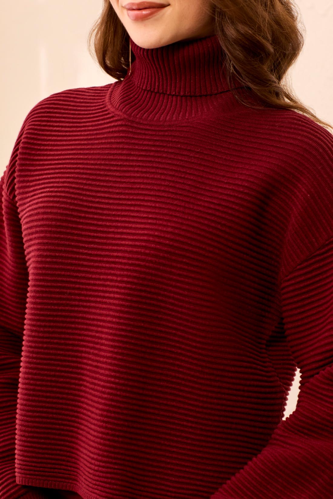 Tribal Aria Turtleneck - Cherry Lacquer