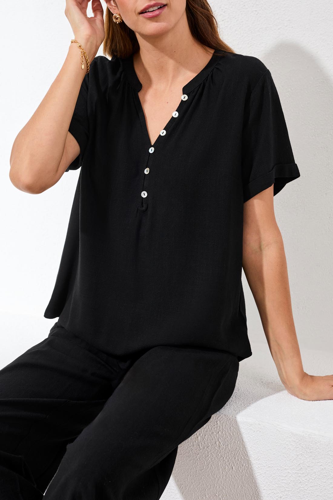 Tribal Ava Top - Black