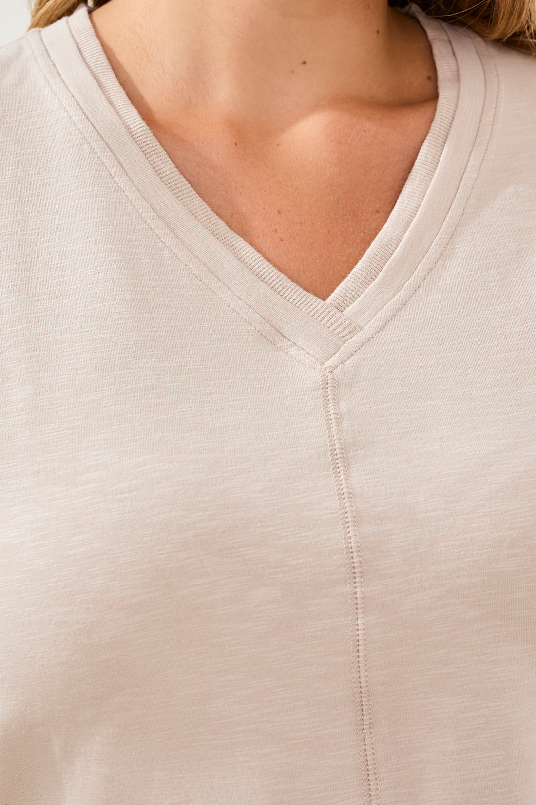 Tribal Basic V Neck Tee - Quartz