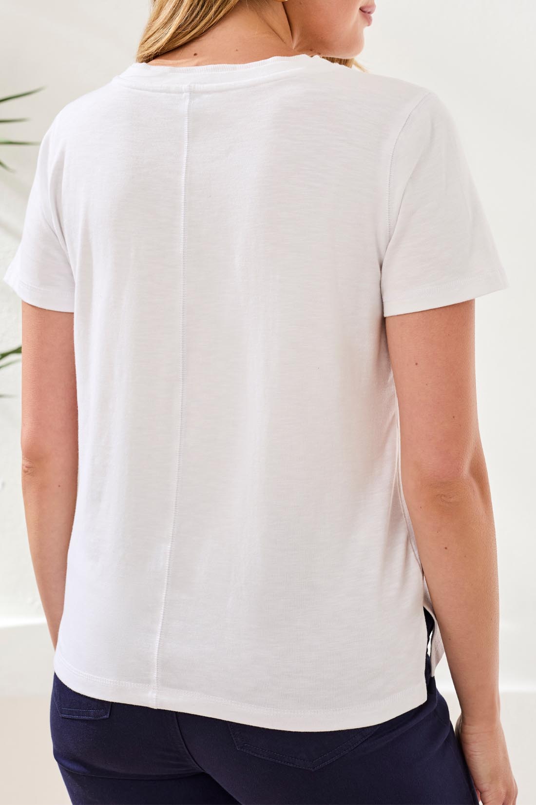 Tribal Basic V Neck Tee - White