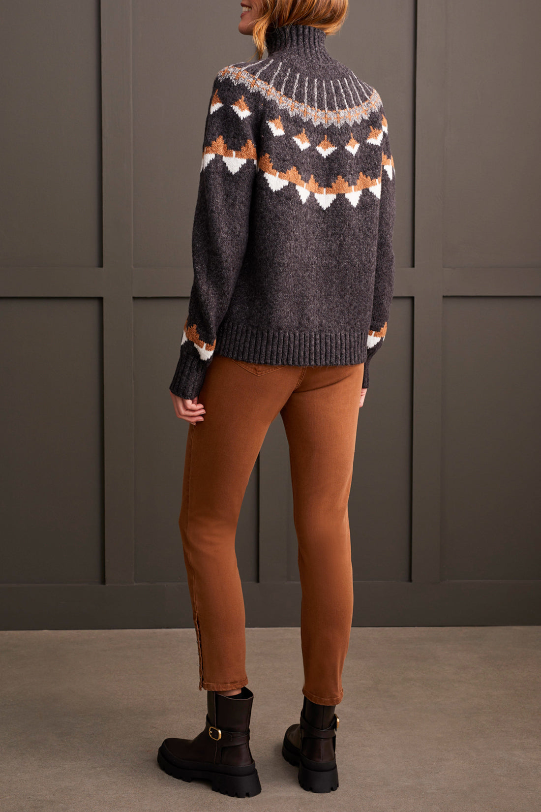 Tribal Beau Mock Neck Sweater - Walnut Clothing - Tops - Sweaters - Pullovers by Tribal | Grace the Boutique