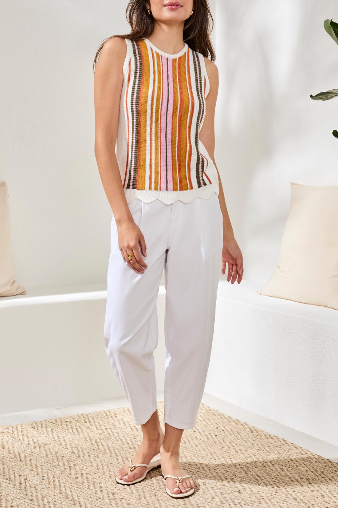 Tribal Bella Tank - Eggshell Multi