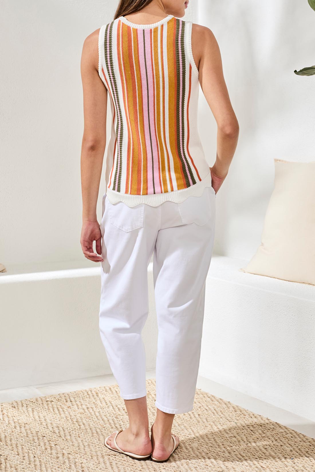 Tribal Bella Tank - Eggshell Multi