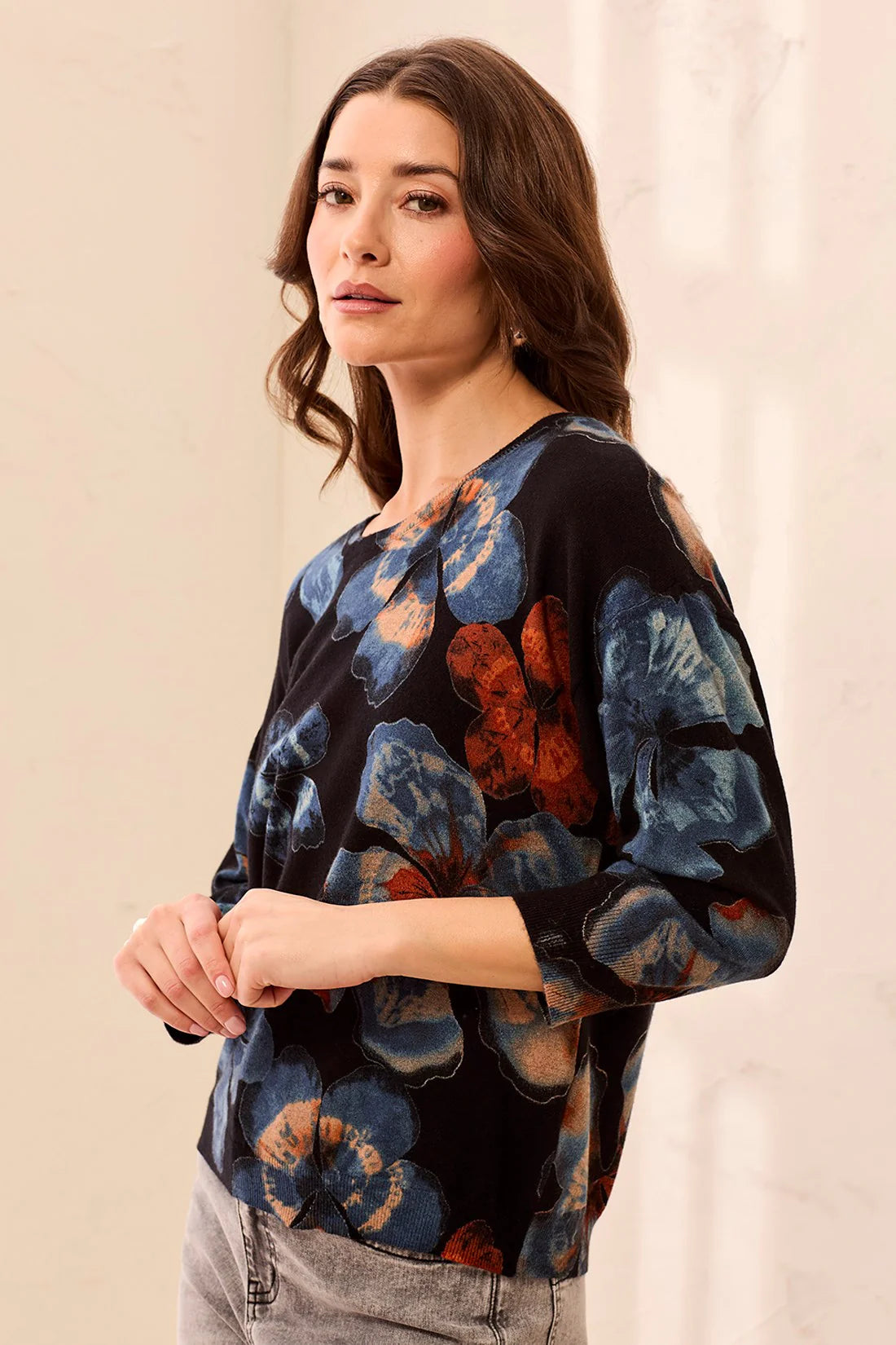 Tribal Belle Half Sleeve Sweater - Maple