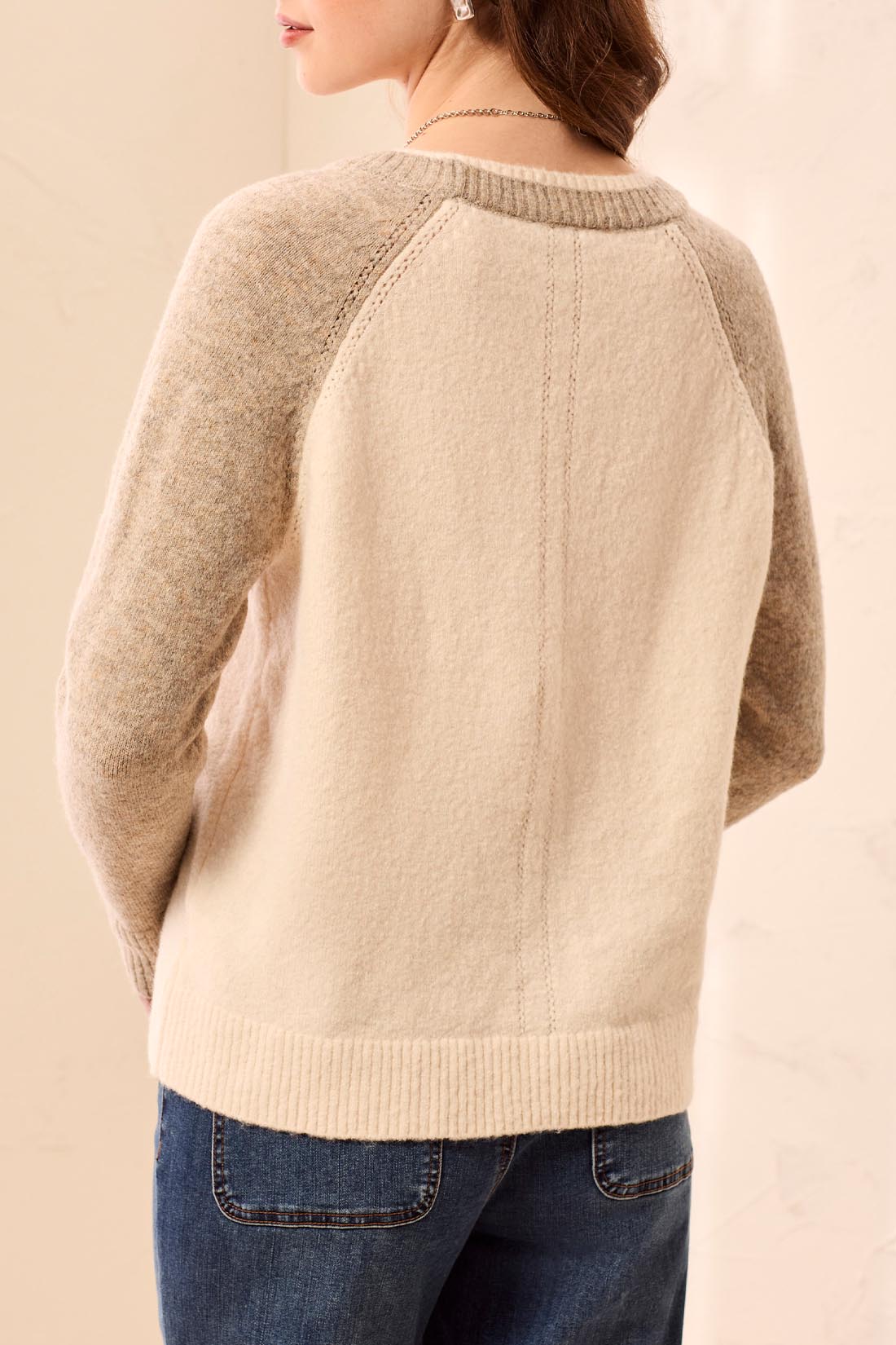 Tribal Brinley Colourblock Sweater - Moonstone