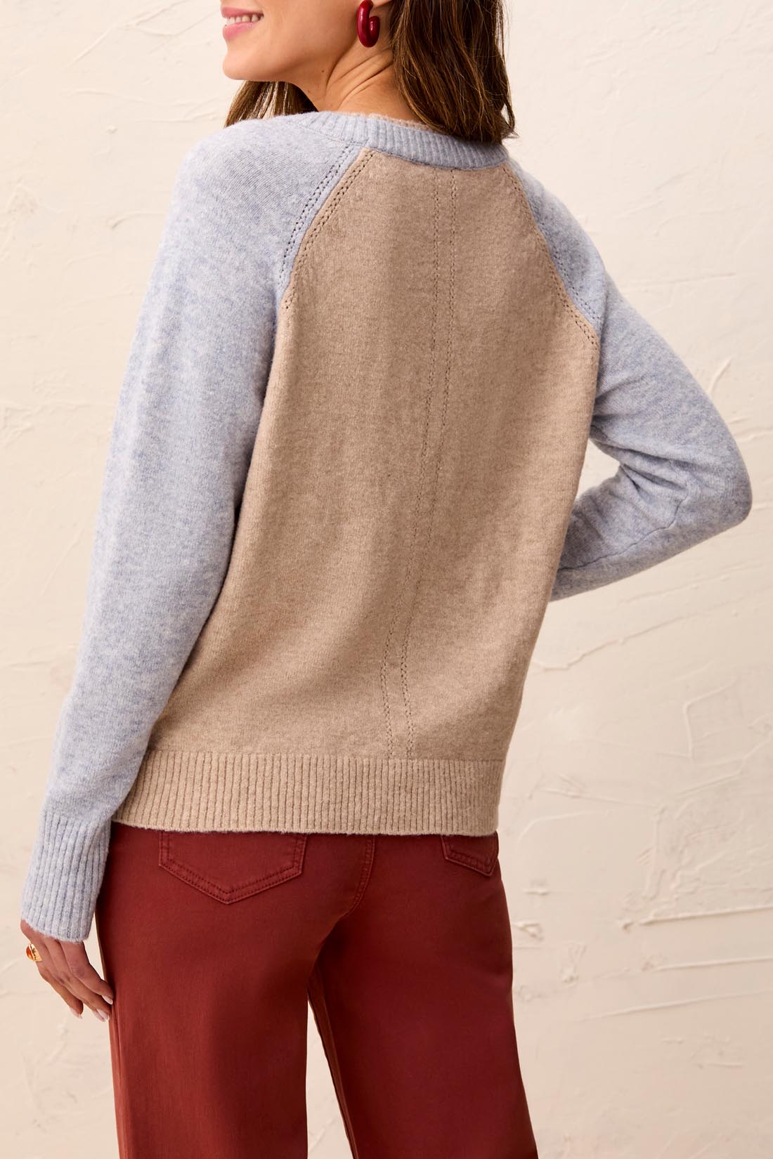 Tribal Brinley Colourblock Sweater - Oatmeal