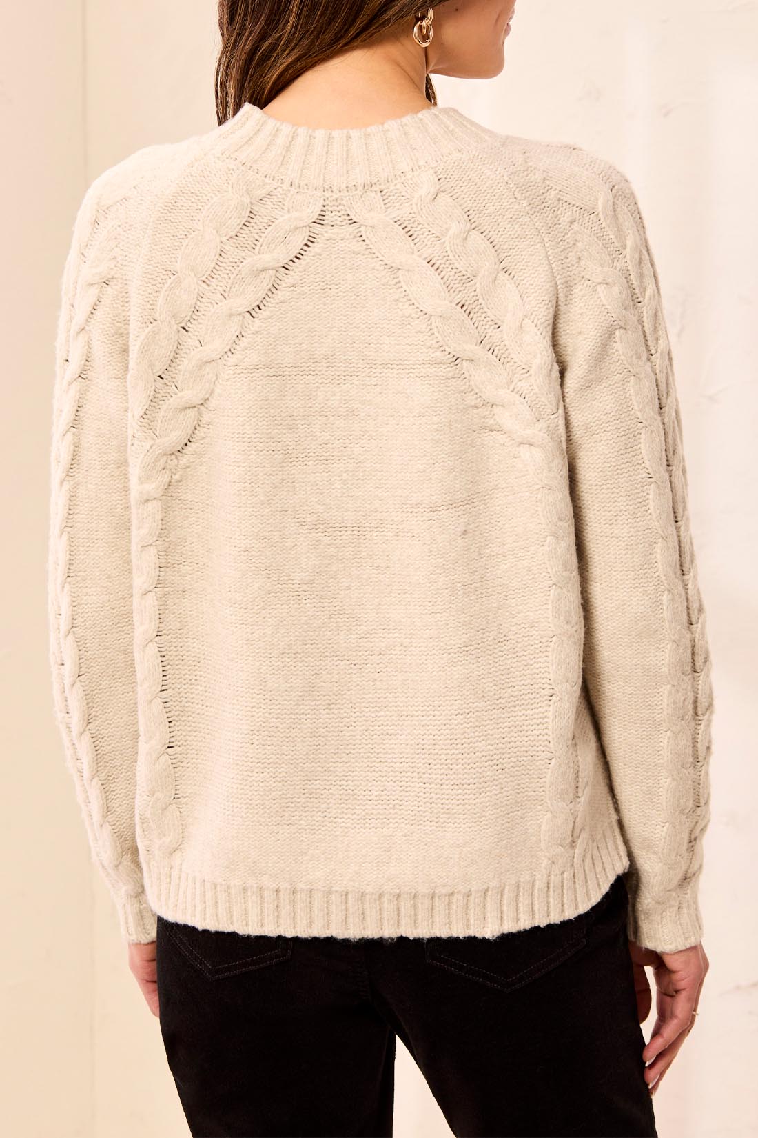 Tribal Cable Detail Sweater - Moonstone