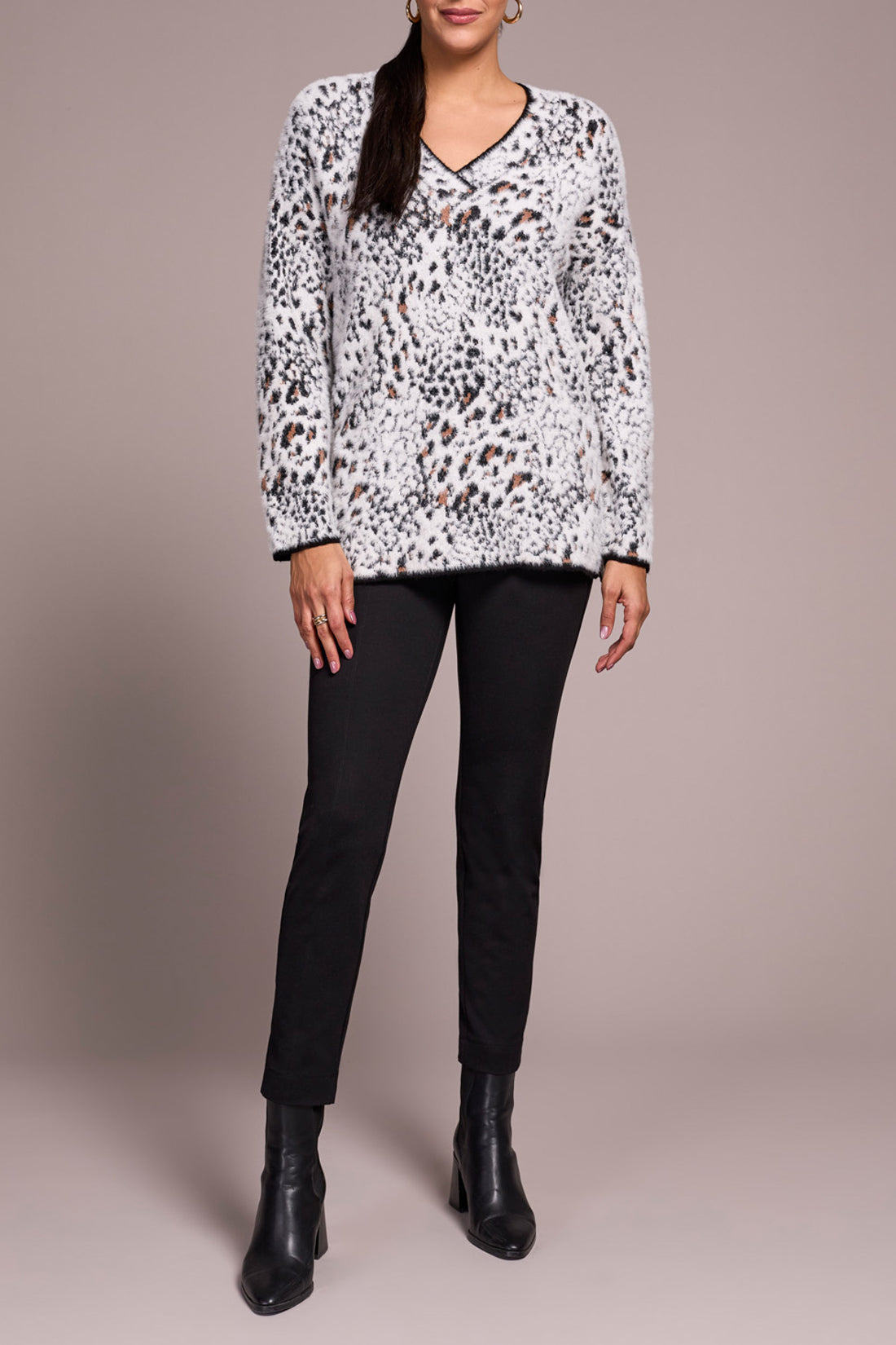 Tribal Charlotte V-Neck Sweater - Moonstone