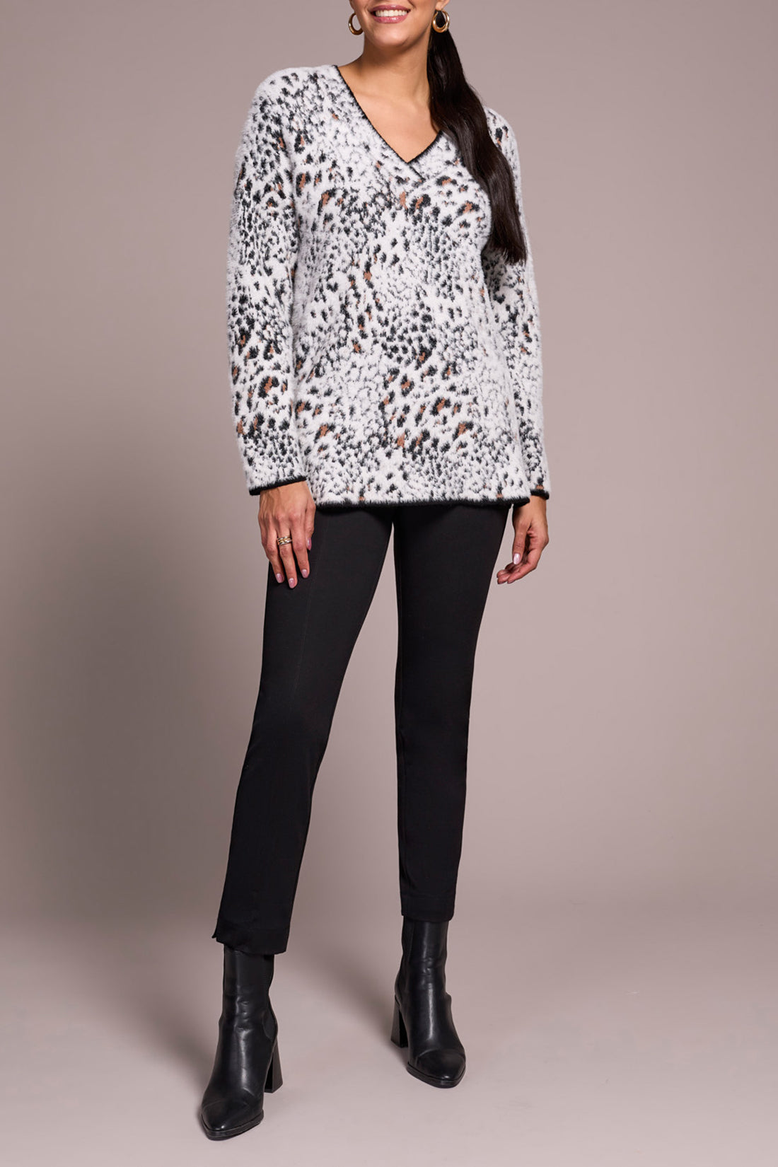 Tribal Charlotte V-Neck Sweater - Moonstone