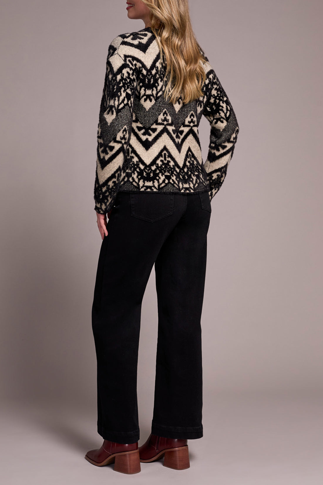 Tribal Claire Crew Neck Sweater - Black