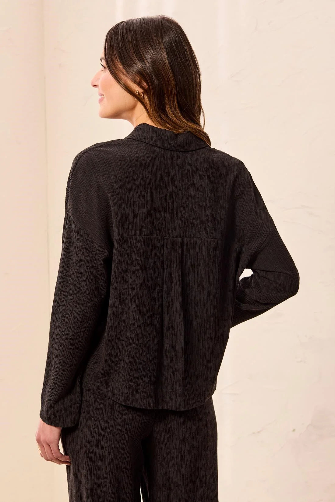 Tribal Crepe Blouse - Black