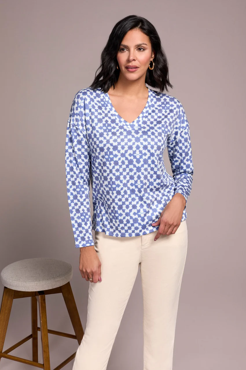 Tribal Dana V-Neck - Ultra Blue