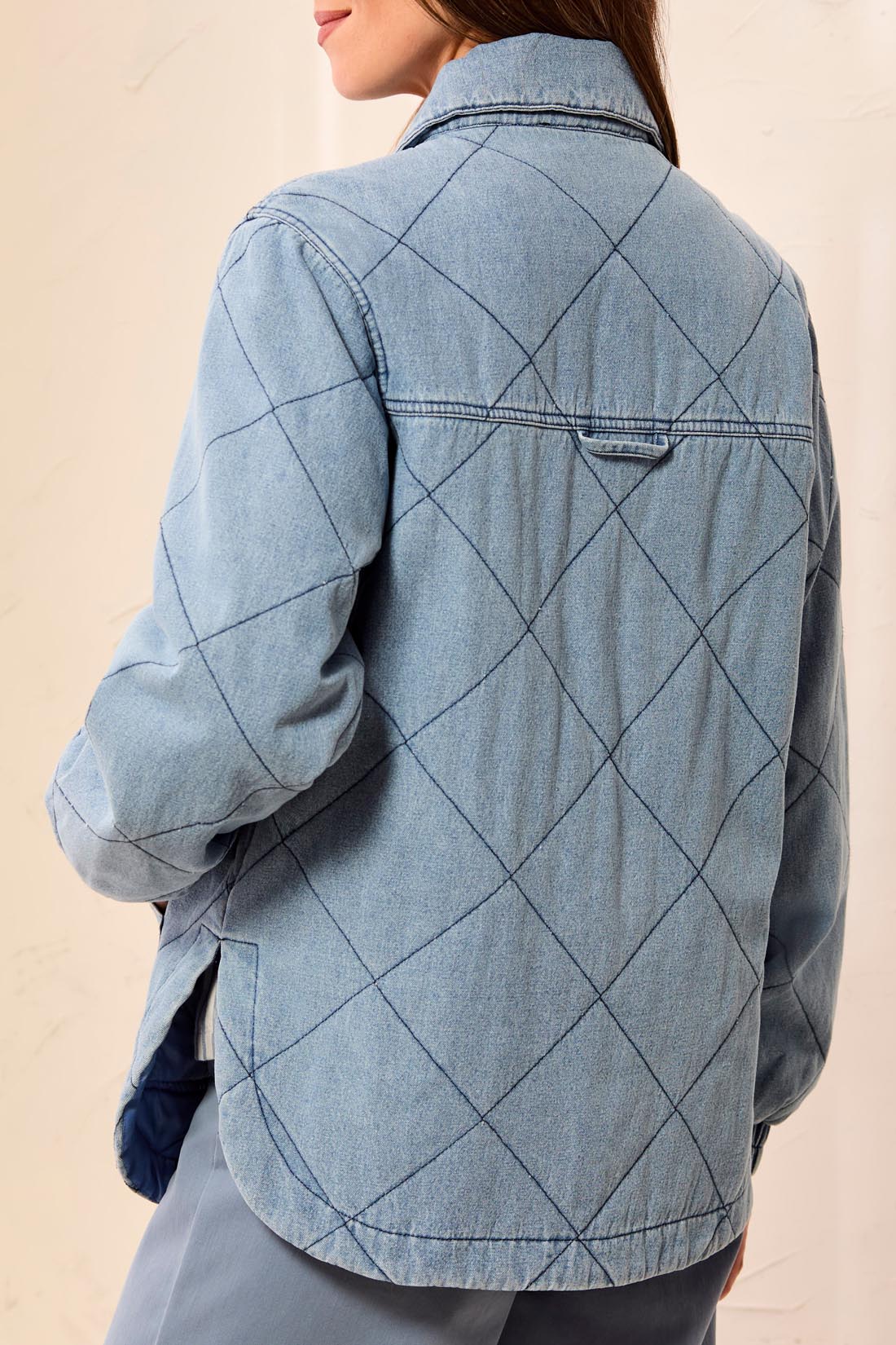 Tribal Denim Quilted Jacket - Skylight