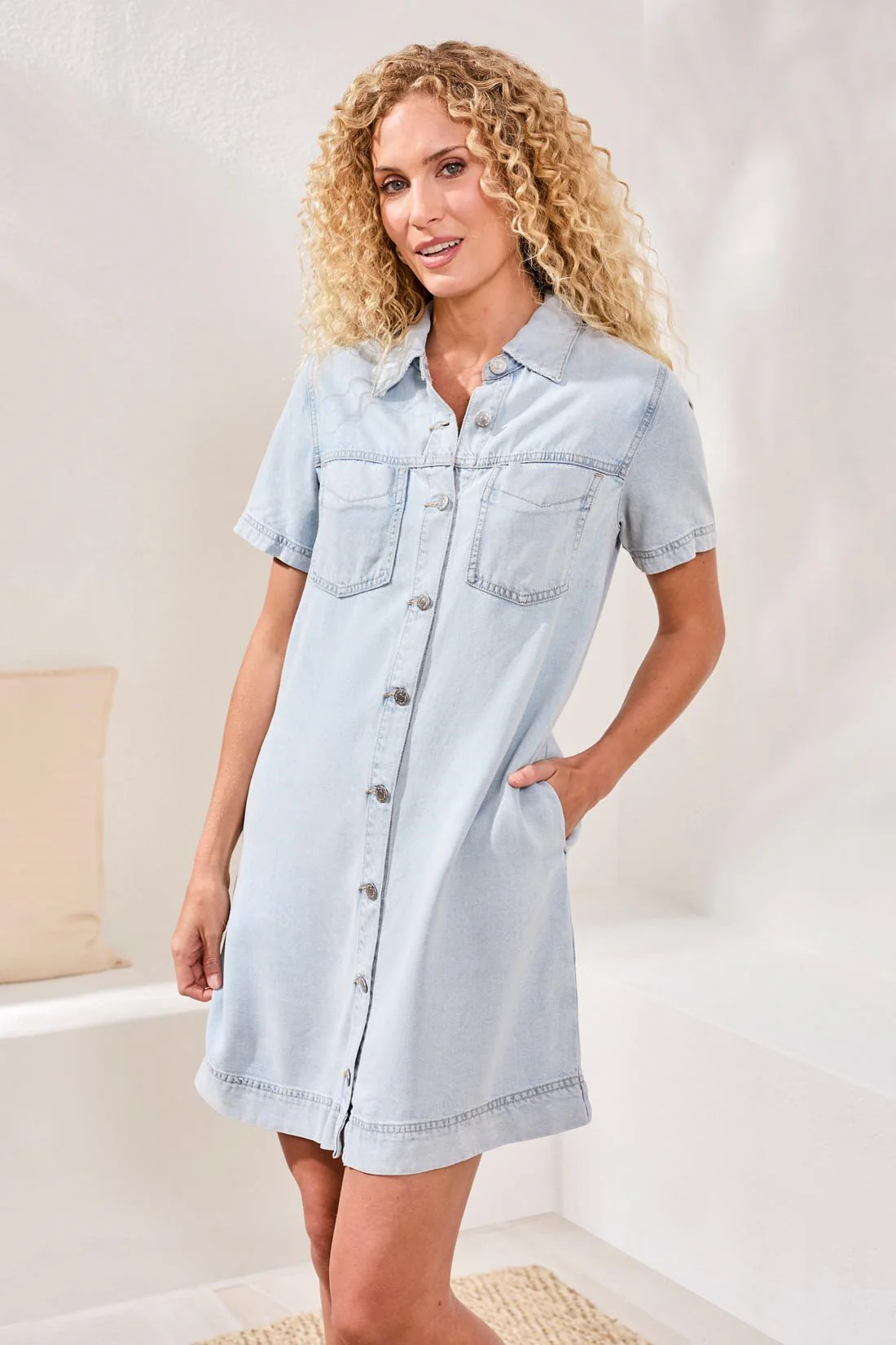 Tribal Denim Shirt Dress - Bondi Beach