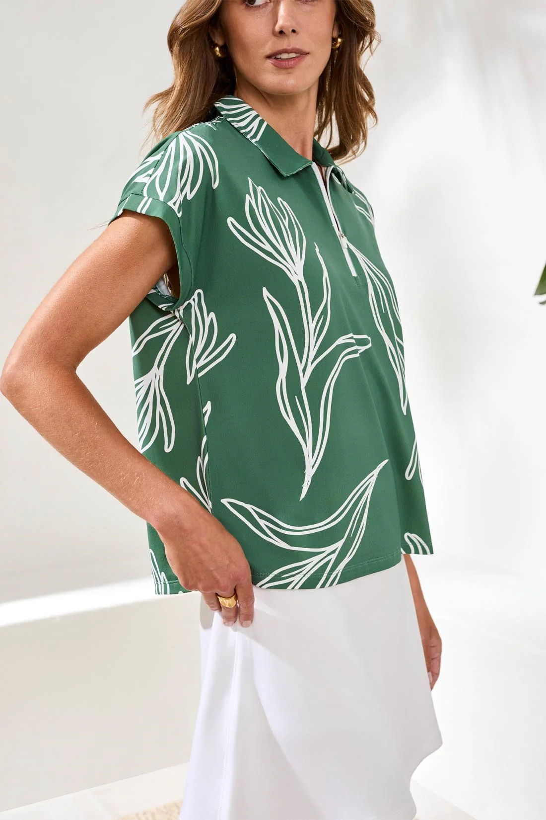 Tribal Active Dolman Top - Greenery