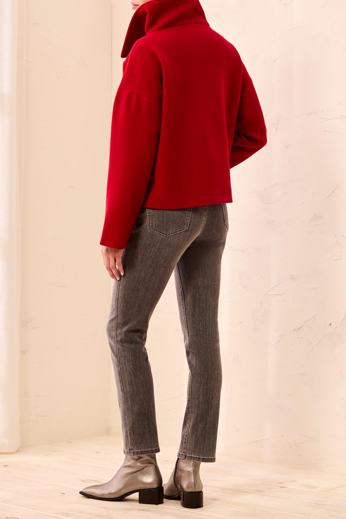 Tribal Ellie Funnel Neck Jacket - Pinot
