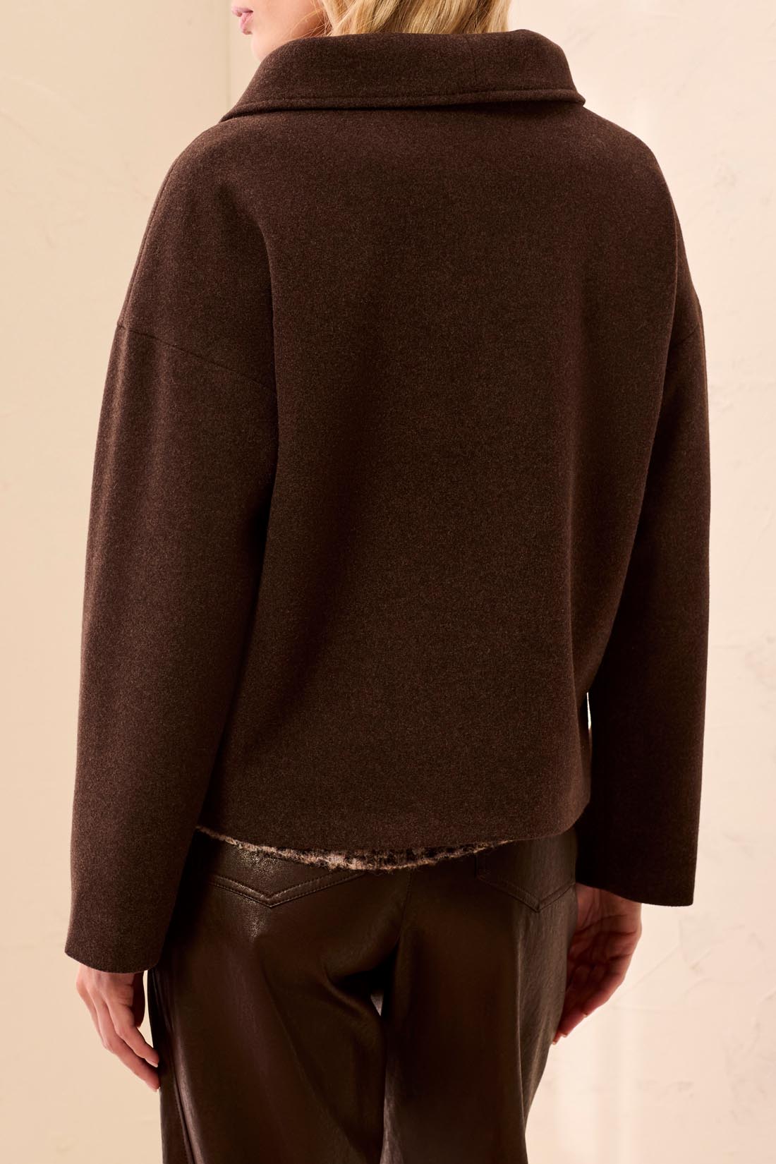 Tribal Ellie Funnel Neck Jacket - Saddle Brown