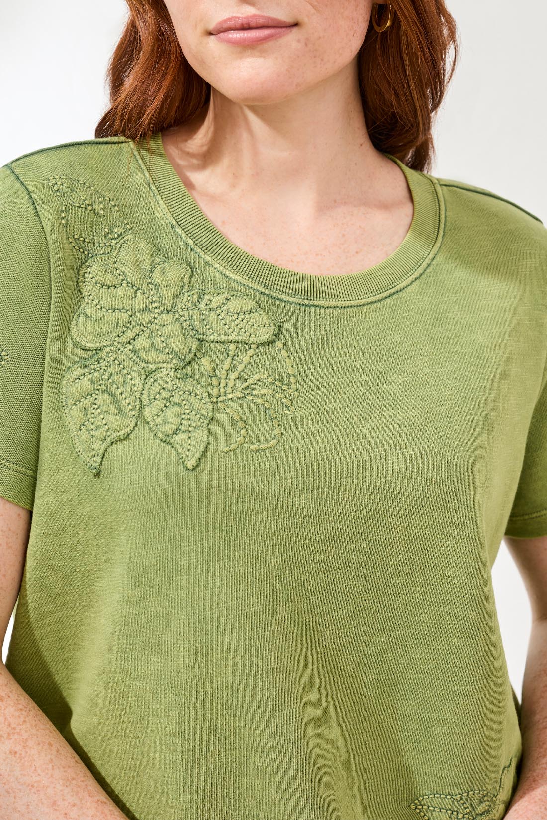 Tribal Embellished Crew - Kiwi Zest