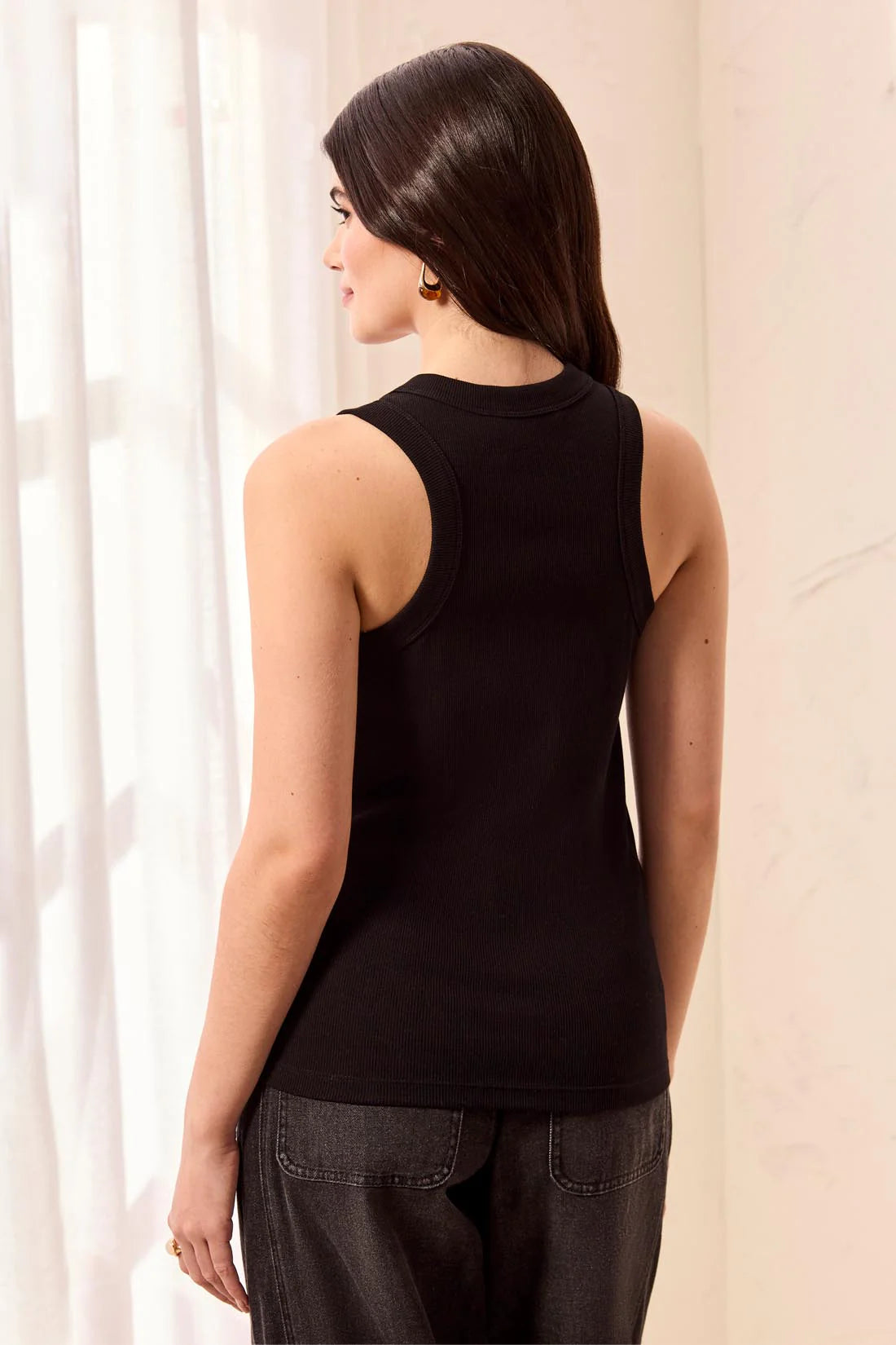 Tribal Embellished Tank - Black