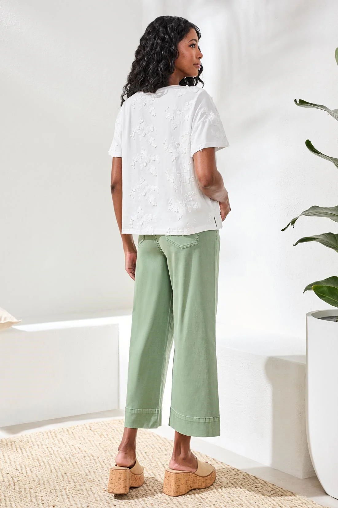 Tribal Embroidered Tee - White