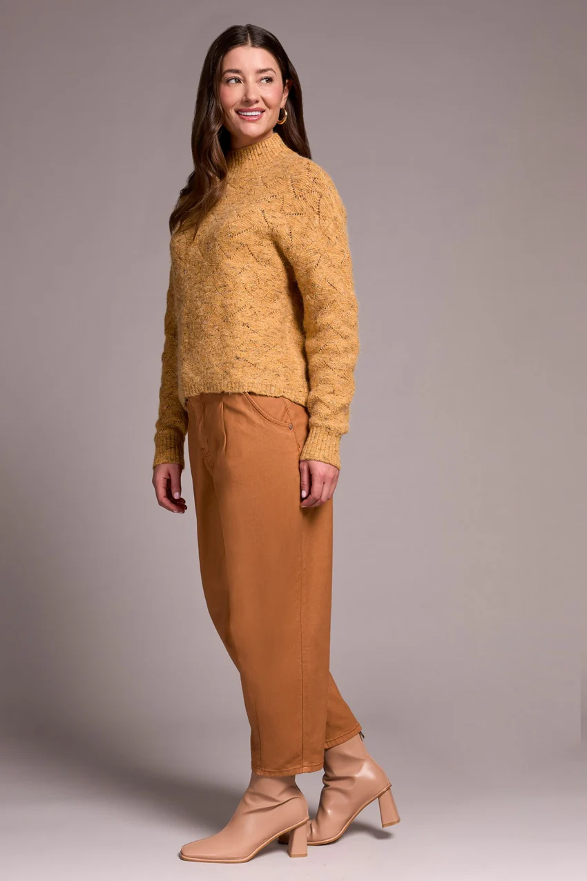 Tribal Evelyn Puff Sleeve Mock Neck - Turmeric