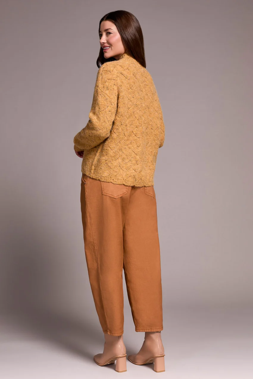 Tribal Evelyn Puff Sleeve Mock Neck - Turmeric