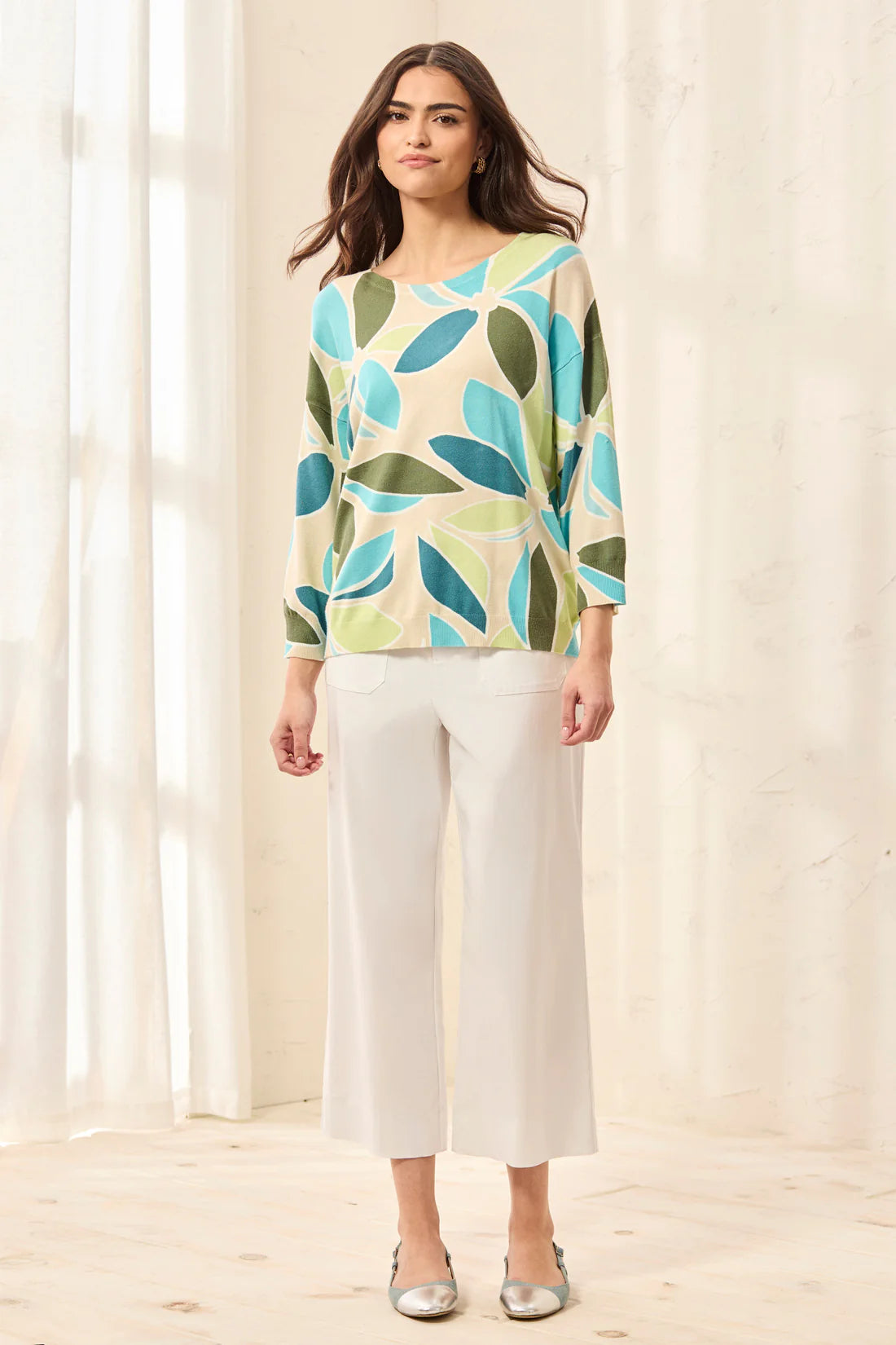 Tribal Everleigh Printed Sweater - Aqua Sky