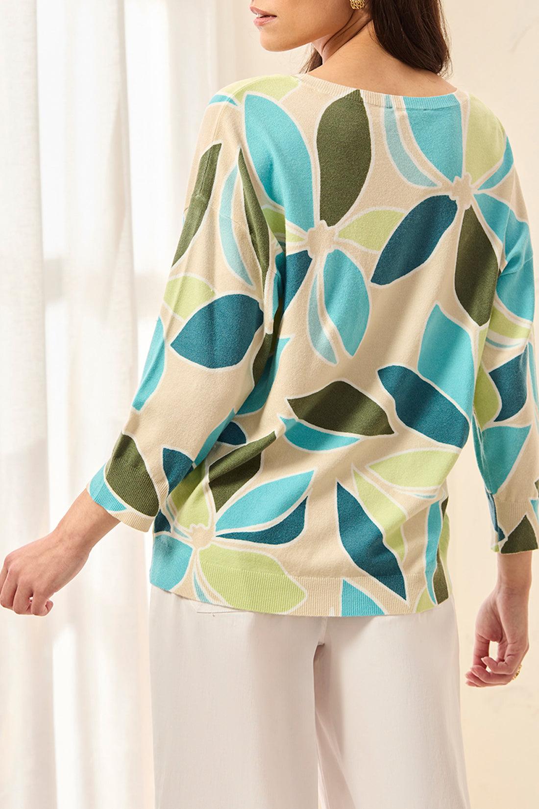 Tribal Everleigh Printed Sweater - Aqua Sky