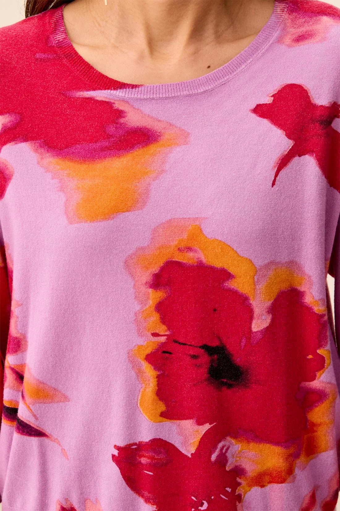 Tribal Everleigh Printed Sweater - Pansy